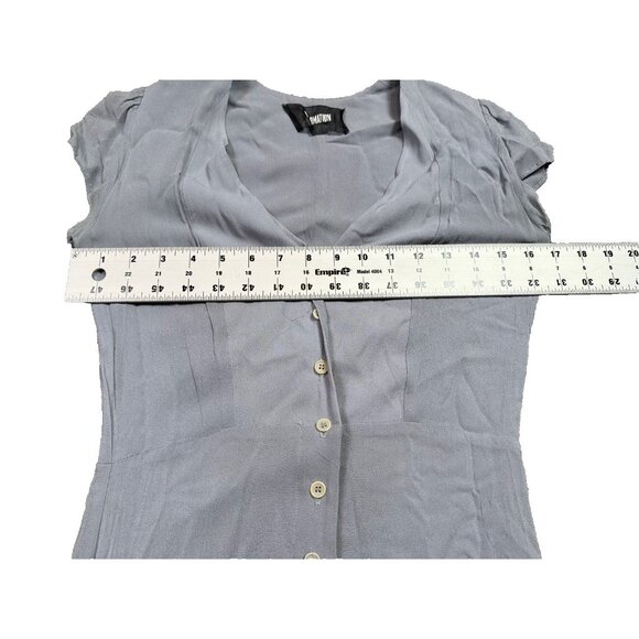 Reformation Naveen Button-Front Dress Periwinkle Blue Wedding Viscose Size 4 - Picture 2 of 8